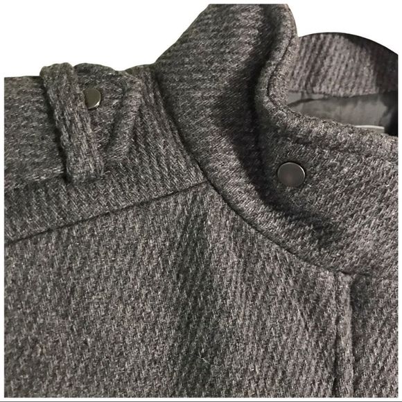 Vince gray wool twill back pleat zip up jacket - Picture 7 of 8